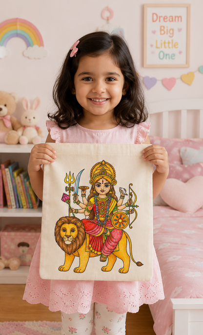 DIY Colouring Goddess Durga Tote Bag