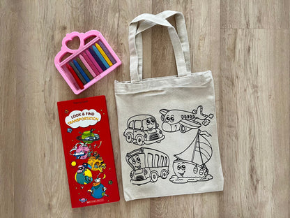 DIY Colouring Tote Bags