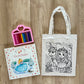 DIY Colouring Tote Bags