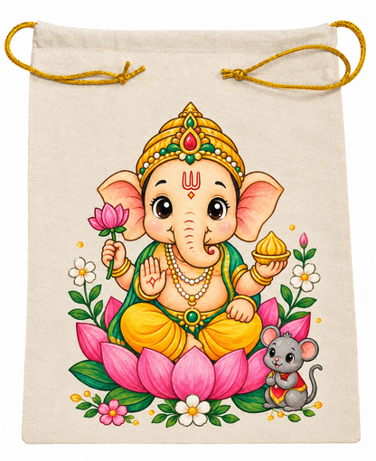 DIY Colouring Lord Ganesha Potli Bag