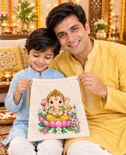 DIY Colouring Lord Ganesha Potli Bag
