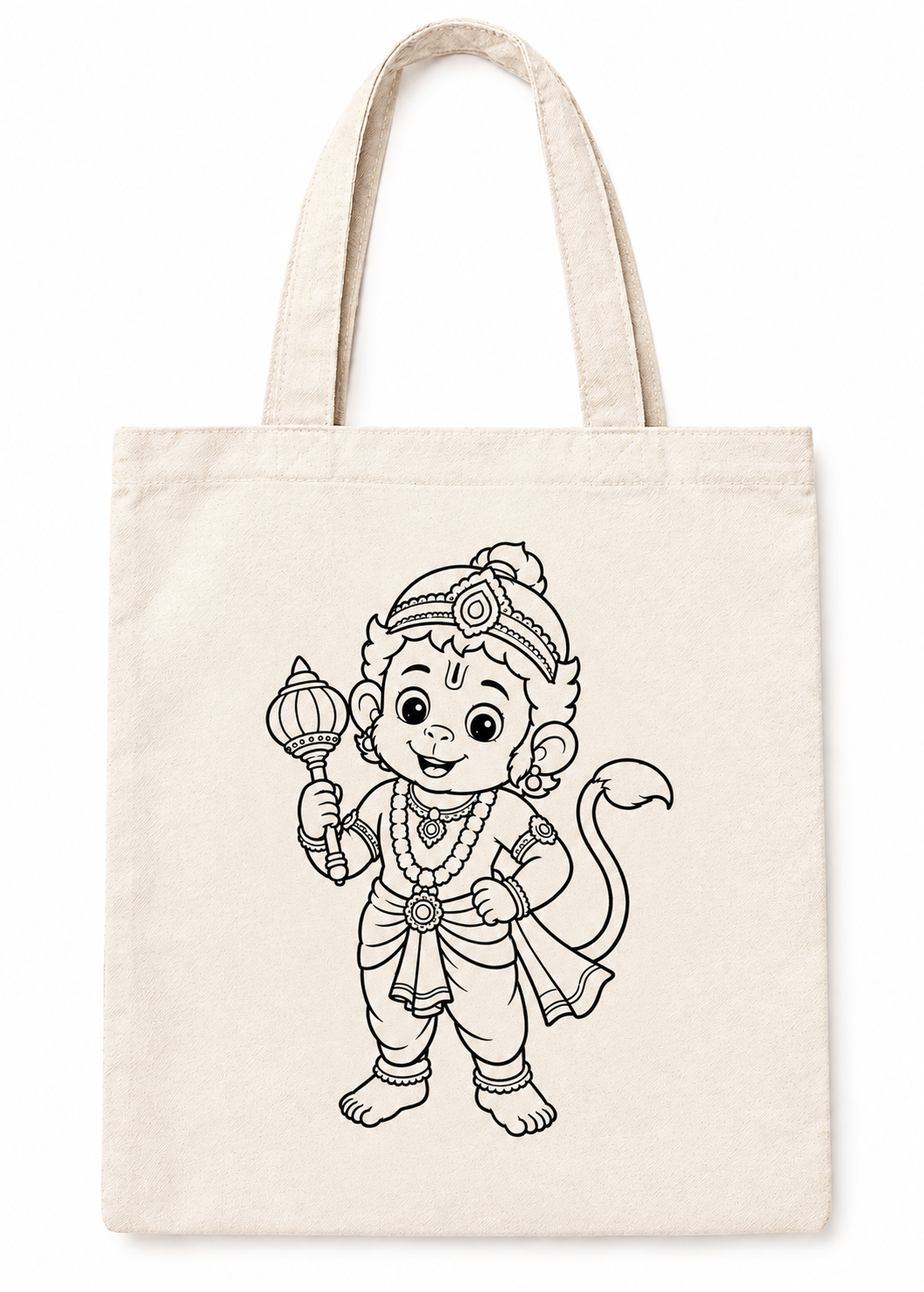 DIY Colouring Lord Hanuman Tote Bag