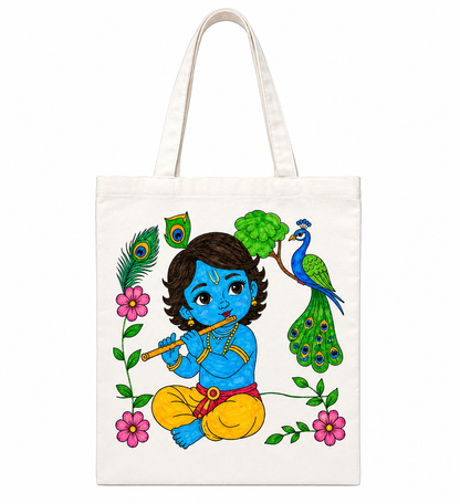 DIY Colouring Lord Krishna Tote Bag