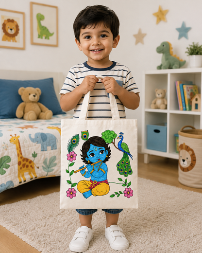 DIY Colouring Lord Krishna Tote Bag