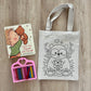 DIY Colouring Tote Bags
