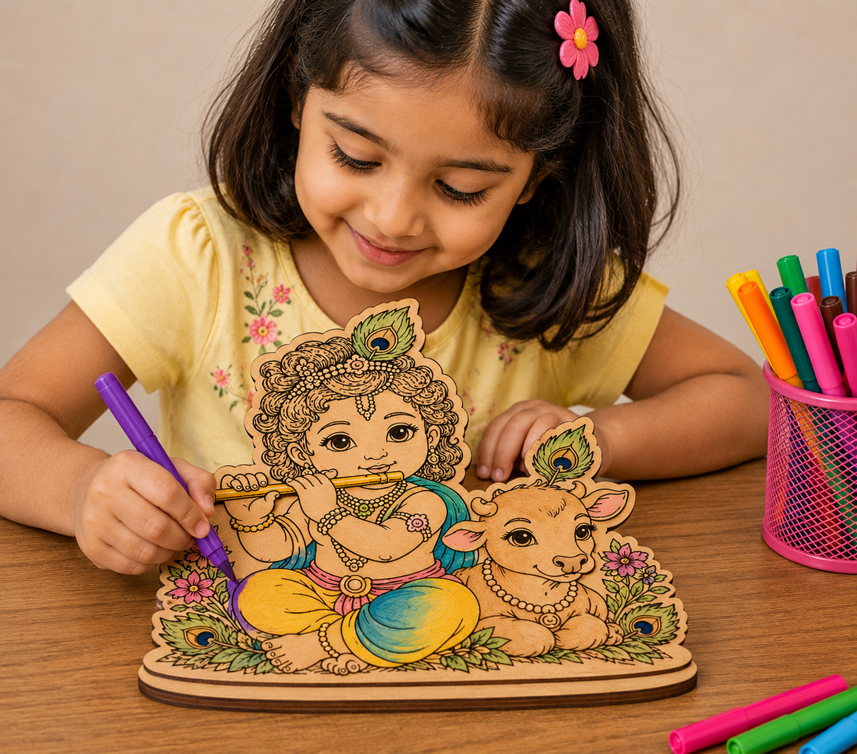 DIY Colouring Wooden Bal Krishna Activity Kit