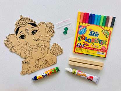 DIY Colouring Wooden Ganesha Activity Kit