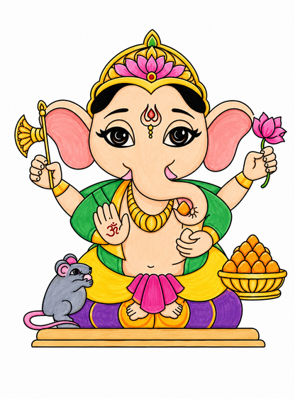 DIY Colouring Wooden Ganesha Activity Kit