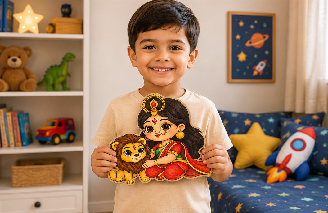 DIY Colouring Wooden Goddess Durga Activity Kit