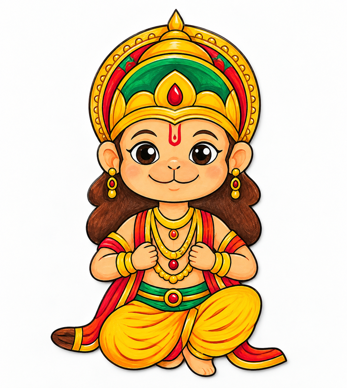 DIY Colouring Wooden Lord Hanuman Activity Kit