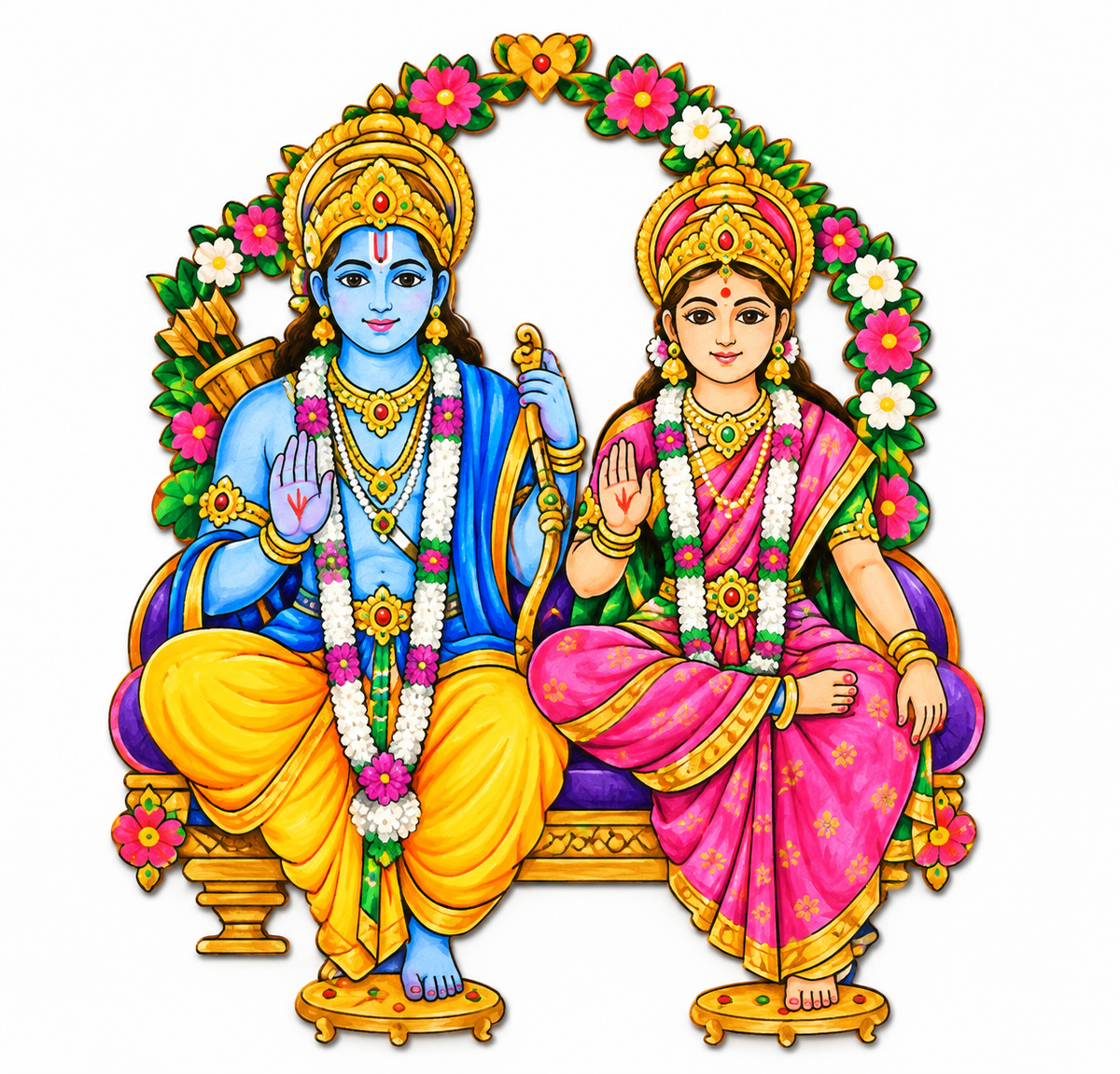 DIY Colouring Wooden Lord Ram & Sita Activity Kit