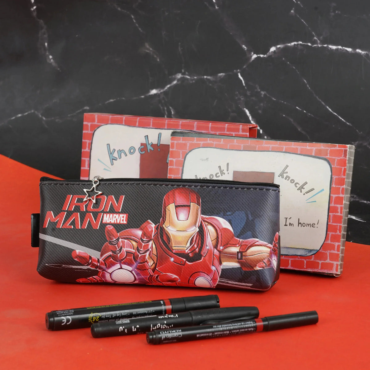iLearnNGrow Pencil Box Zipper Pouches - Iron Man