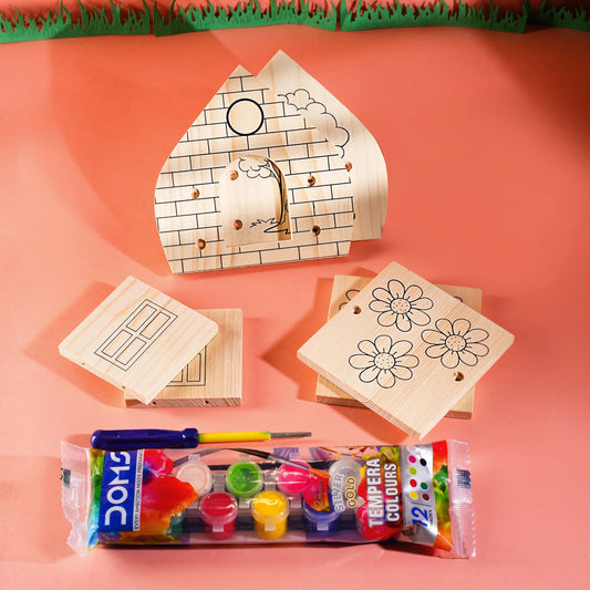 DIY hut- build and paint Puzzle