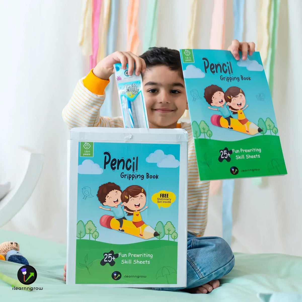 iLearnNGrow Pencil Gripping Workbook – Handwriting Practice Workbook for Kids