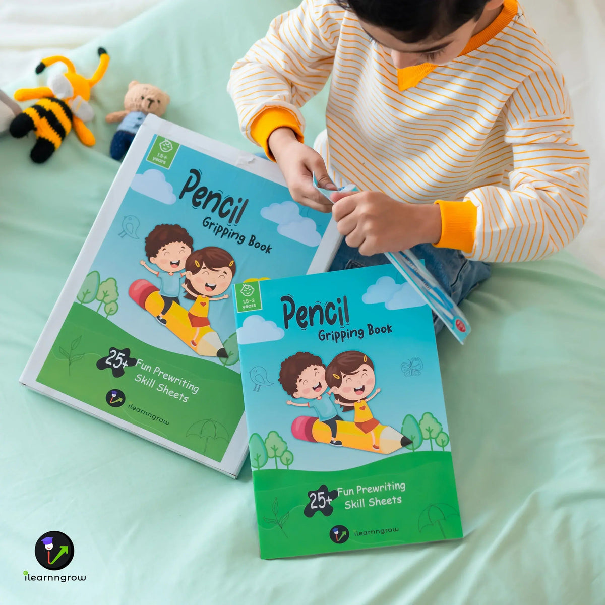 iLearnNGrow Pencil Gripping Workbook – Handwriting Practice Workbook for Kids