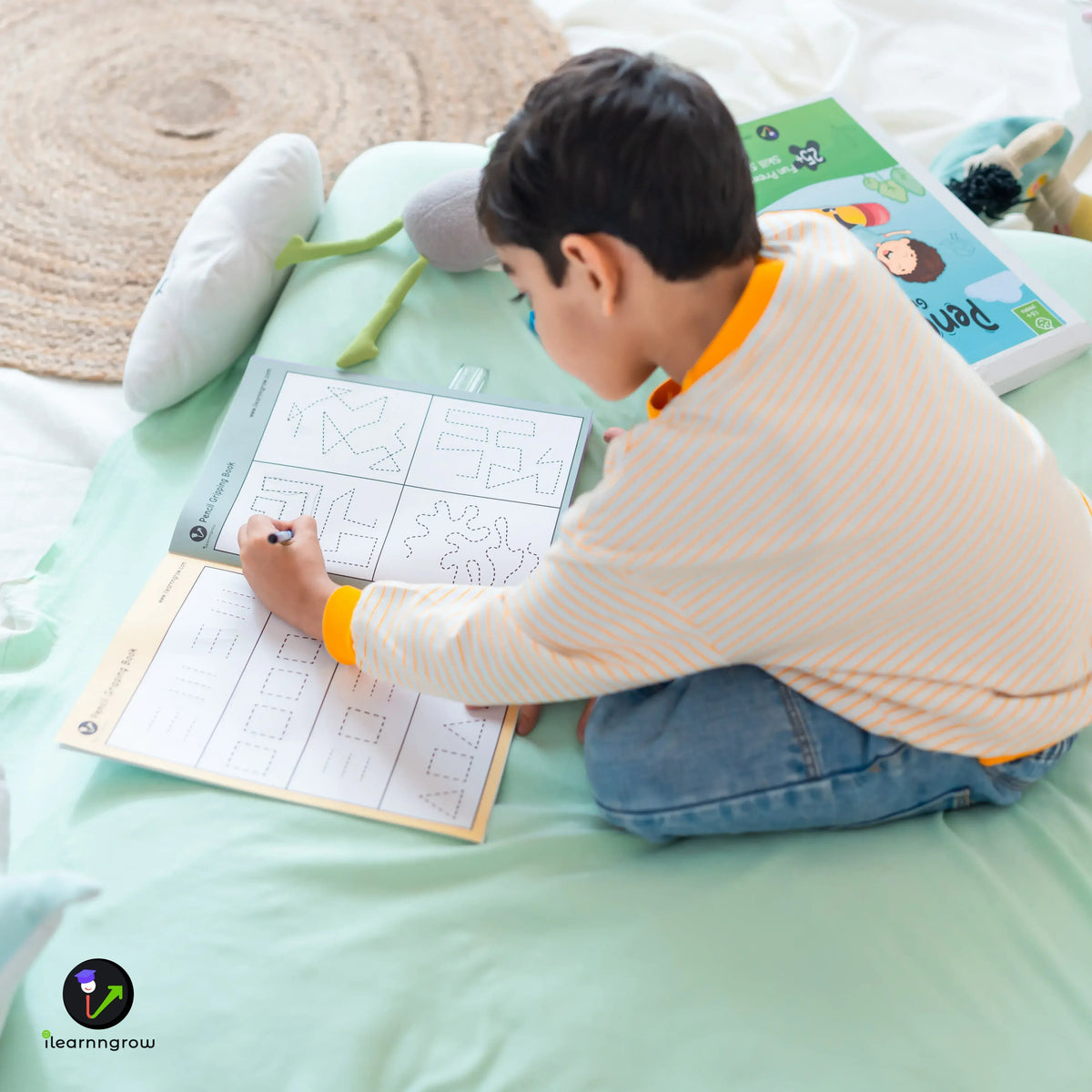 iLearnNGrow Pencil Gripping Workbook – Handwriting Practice Workbook for Kids