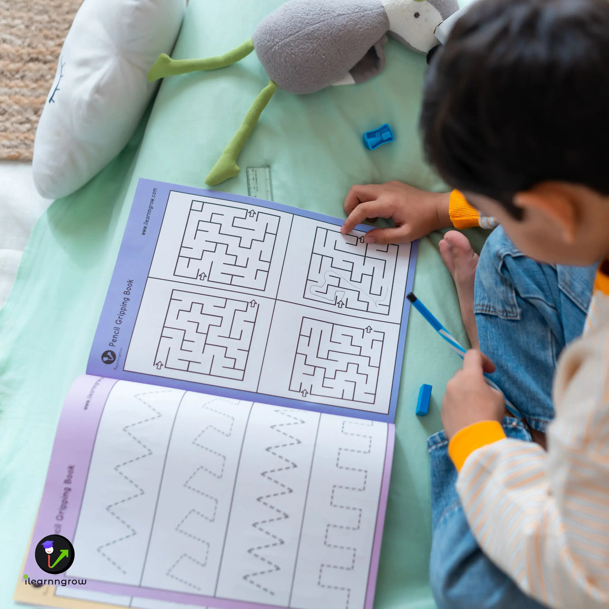 iLearnNGrow Pencil Gripping Workbook – Handwriting Practice Workbook for Kids