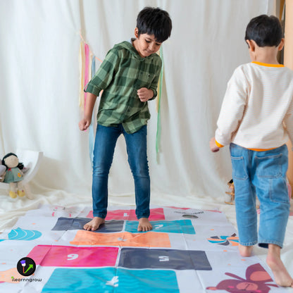 iLearnNGrow Hop Scotch Play Mat – Fun, Interactive Activity Mat for Kids