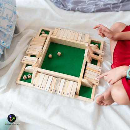 iLearnNGrow Shut The Box – Classic Wooden Shut the Box Dice Game