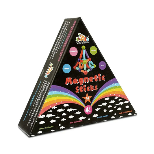 iLearnNGrow 32 Pcs Magnetic Stick Blocks – Creative STEM Building Toy for Kids
