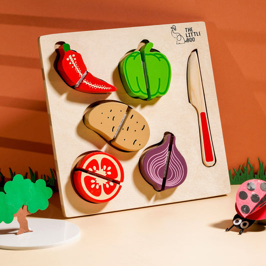 Raised Fruit and Vegetable Tray Puzzle