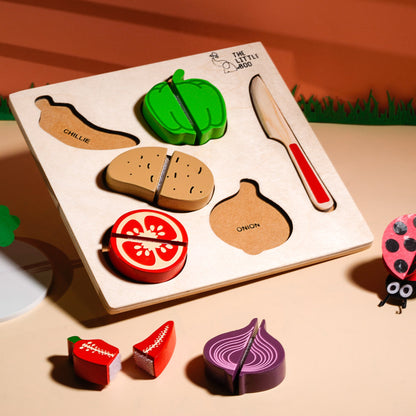 Raised Fruit and Vegetable Tray Puzzle