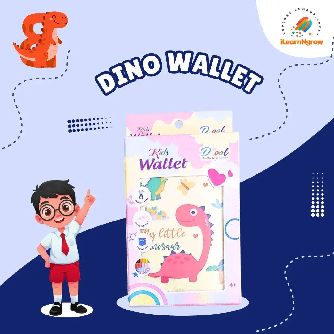 Dinosaur Theme Gift Bundle for Kids Sipper Bottle, Eraser & Wallet
