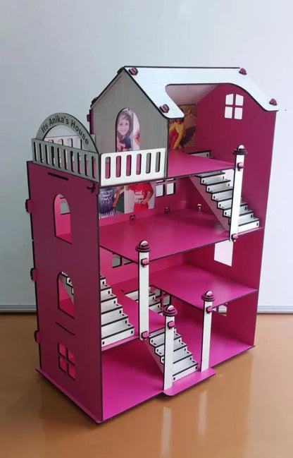 Wooden Doll House Red
