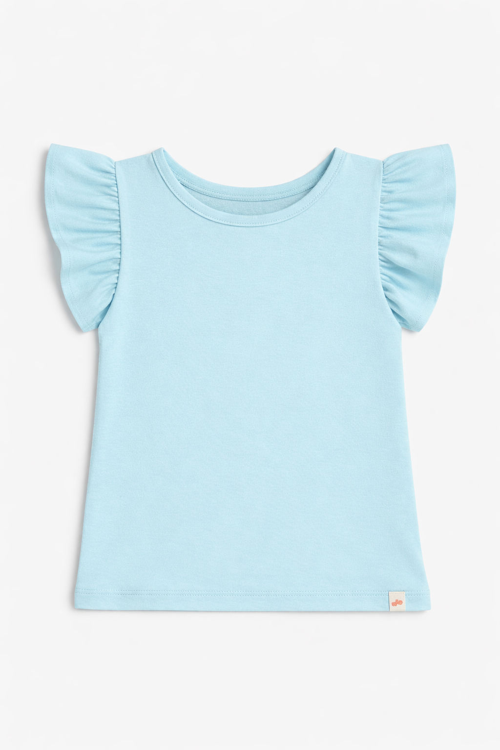 Bloom Frill Sleeve Stretch Top for Girls (Sky Blue)