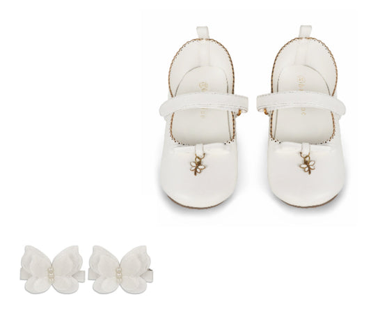 White Butterfly Ballerina & Clip Combo for kids