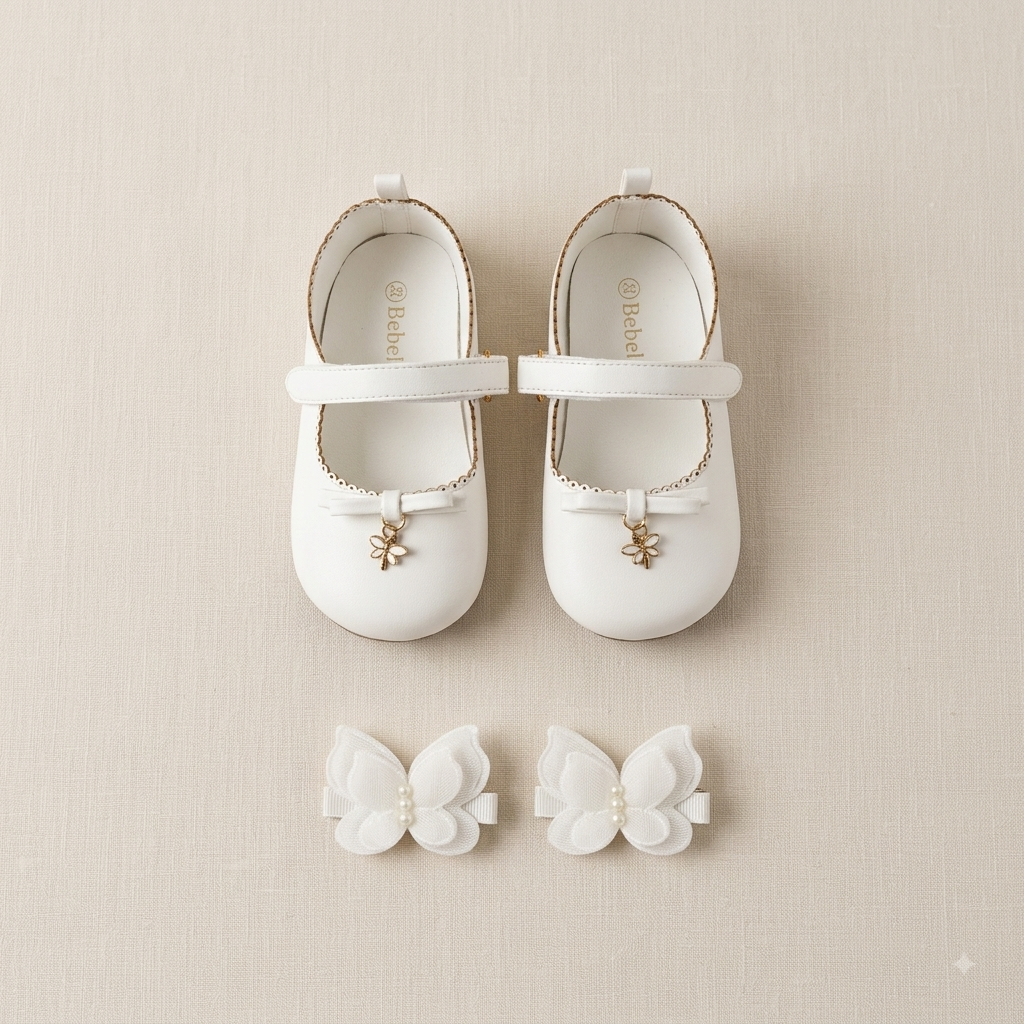White Butterfly Ballerina & Clip Combo