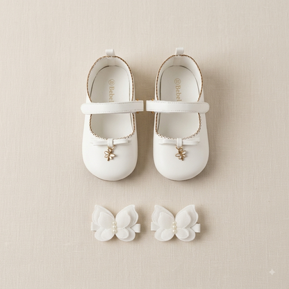 White Butterfly Ballerina & Clip Combo
