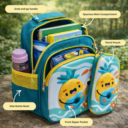 Giggle & Go For Todlers & Kids Backpack- Pineapple Popstar