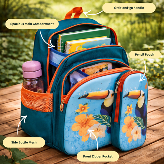 Giggle & Go For Todlers & Kids Backpack- Tropical Toucan