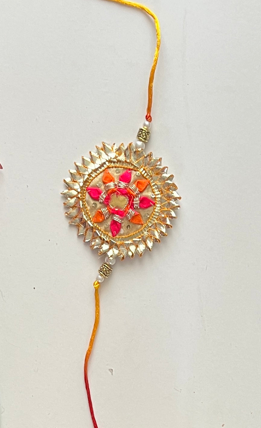 Gulshan Gota Patti Rakhi and Lumba Haathphool Set