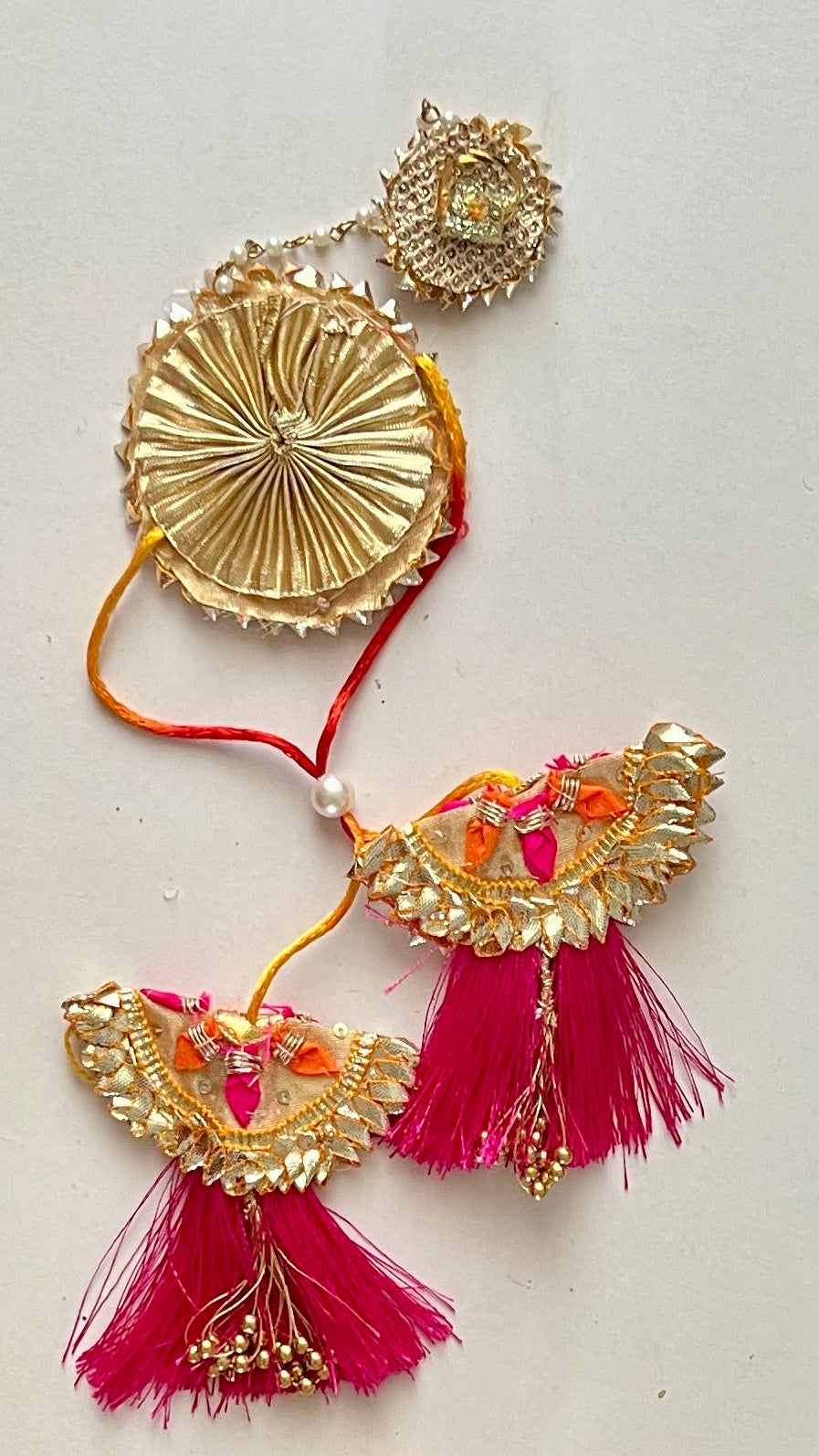 Gulshan Gota Patti Rakhi and Lumba Haathphool Set