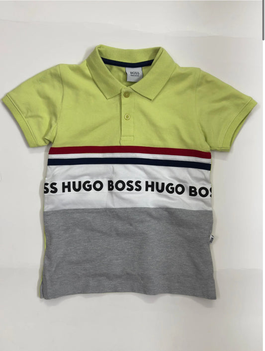 HUGO BOSS BOYS GREEN COLLAR