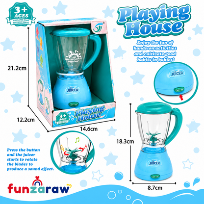 iLearnNGrow Pretend Play Juicer Mixer Toy for Kids | Rotating Blade with Sound Effects | Kitchen Appliance Role Play Toy for Boys & Girls 3+ Years