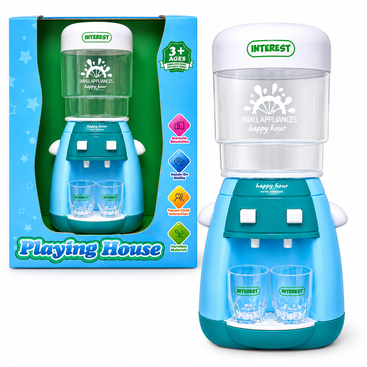 iLearnNGrow Pretend Play Hand Blender Mixer Toy for Kids | Light & Sound Kitchen Appliance Set with Rotating Beater | Role Play Cooking Toy for Boys & Girls 3+ Years