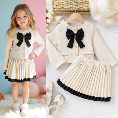 White & Black Winter Skirt Set