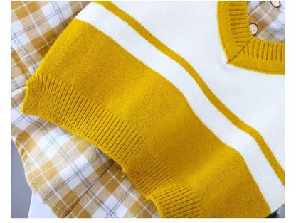 Yellow & Blue Winter Sweater Set