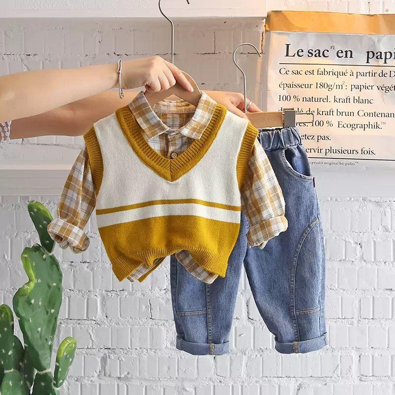 Yellow & Blue Winter Sweater Set