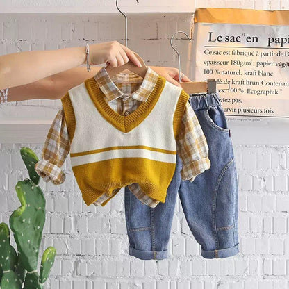 Yellow & Blue Winter Sweater Set