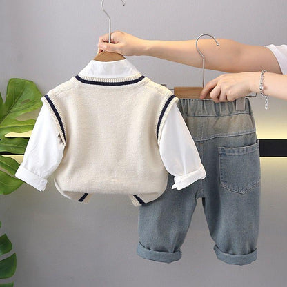 Blue & White Winter Sweater Set