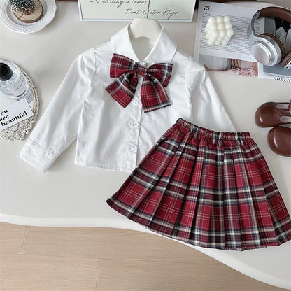 Red & White Winter Skirt Set