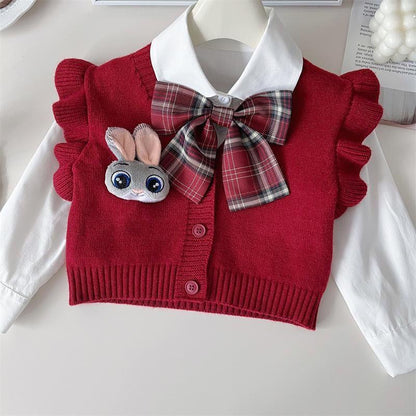 Red & White Winter Skirt Set