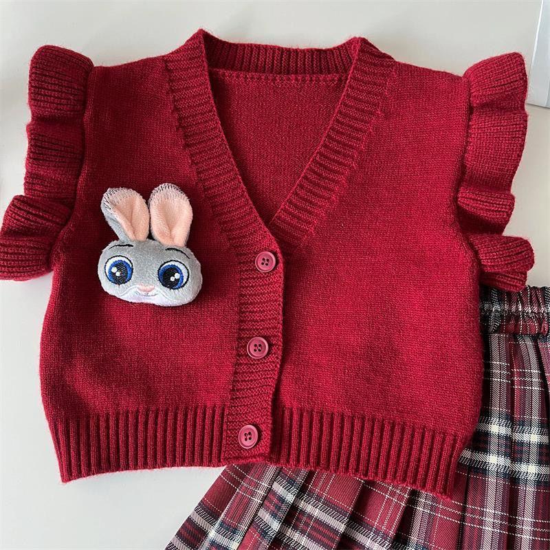 Red & White Winter Skirt Set