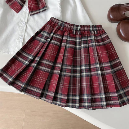 Red & White Winter Skirt Set