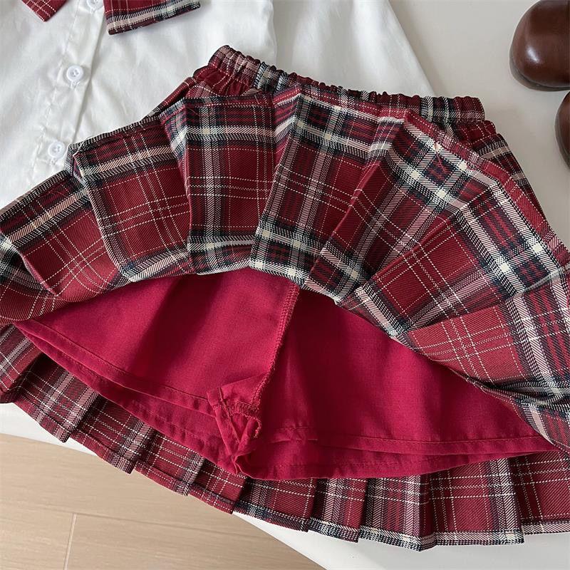 Red & White Winter Skirt Set
