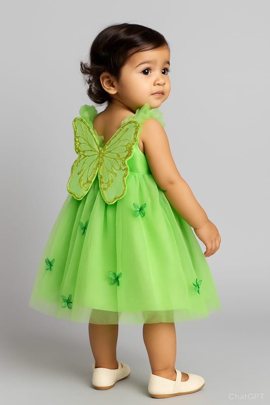 Green Butterfly Frocks for kids